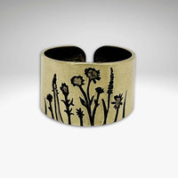 Wildflowers Adjustable Ring featuring delicate wildflower designs, perfect for springtime adornment.