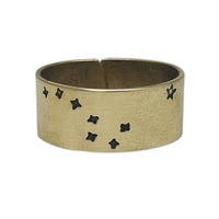 Big Dipper 2, Adjustable Ring featuring etched stars on a raw brass band, perfect for astronomy lovers.