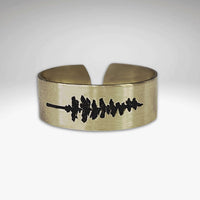P Pine Adjustable Ring in antique brass finish with pine tree design, symbolizing wisdom and endurance.