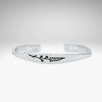 Elegant Lupine Flower Cuff Bracelet in silver, featuring a delicate flower design on a signet cuff.