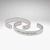 Every second counts - Bear Cuff Bracelet featuring unique etching and bear design on adjustable cuffs.