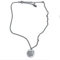 Elegant butterfly pendant necklace with adjustable rolo chain, showcasing intricate detailing and a simple, beautiful design.