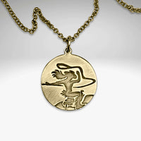 Cowgirl Necklace in antique brass on simple rolo chain