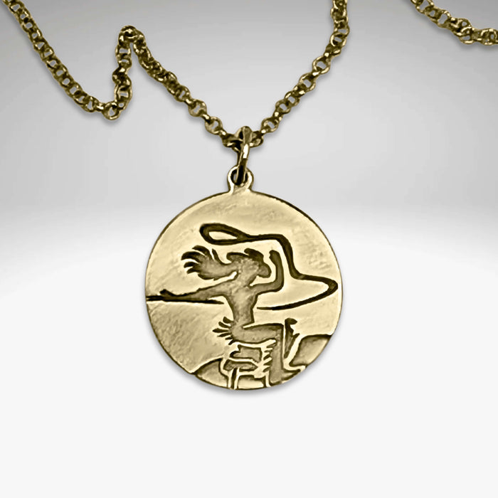 Cowgirl Necklace in antique brass on simple rolo chain