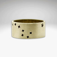 Big Dipper 2, Adjustable Ring featuring etched stars on raw brass for astronomy lovers.