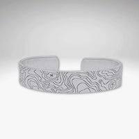 Topo Cuff Bracelet - Mountain cuff for men and women - Grand Tetons featuring topographical design.