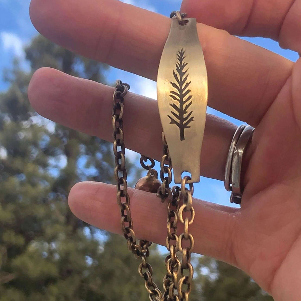 Spruce Chain Wrap Bracelet, Antique Brass, daphne lorna