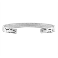 Skinny Fish Cuff Bracelet, Matte Silver / Womens / Single, daphne lorna