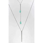 Twig Long Layered Necklace, Matte Silver, daphne lorna
