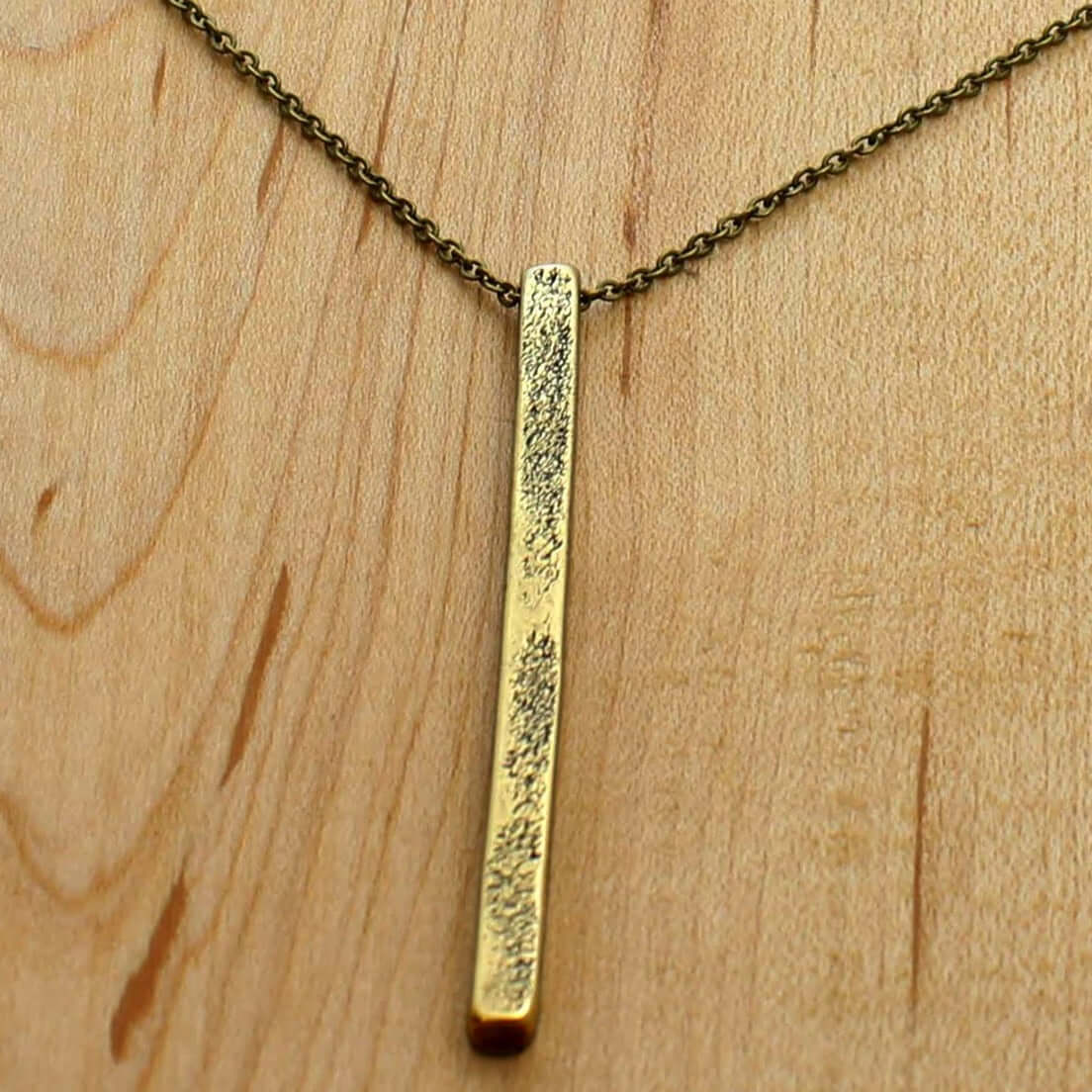 Long Brass Bar and Silver Layering Necklace Long Brass Bar and Silver Layering Necklace