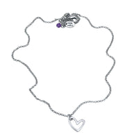 Open Heart Necklace featuring a handmade design with a delicate silver chain and a charming heart pendant.