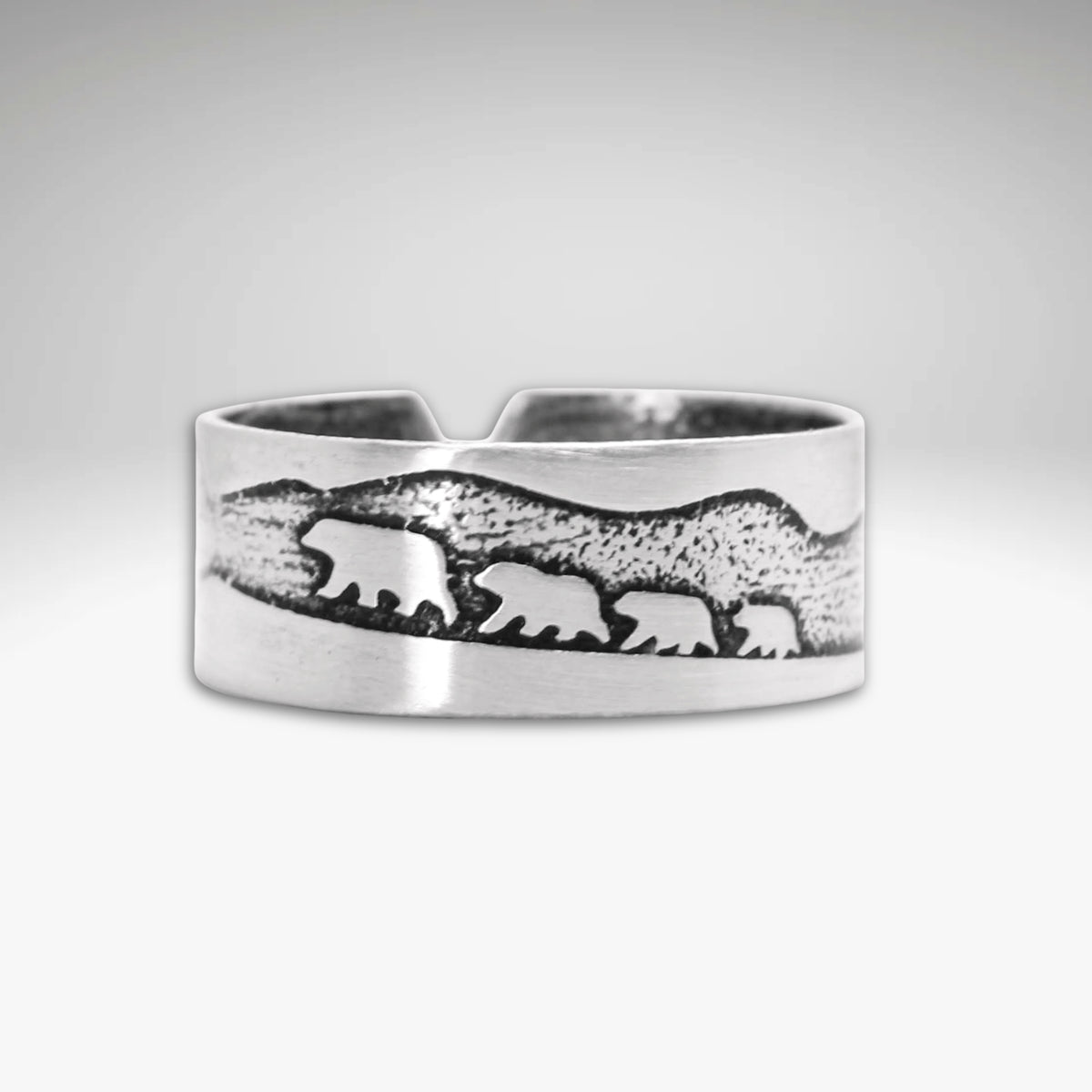 Bears on a Hike Adjustable Ring