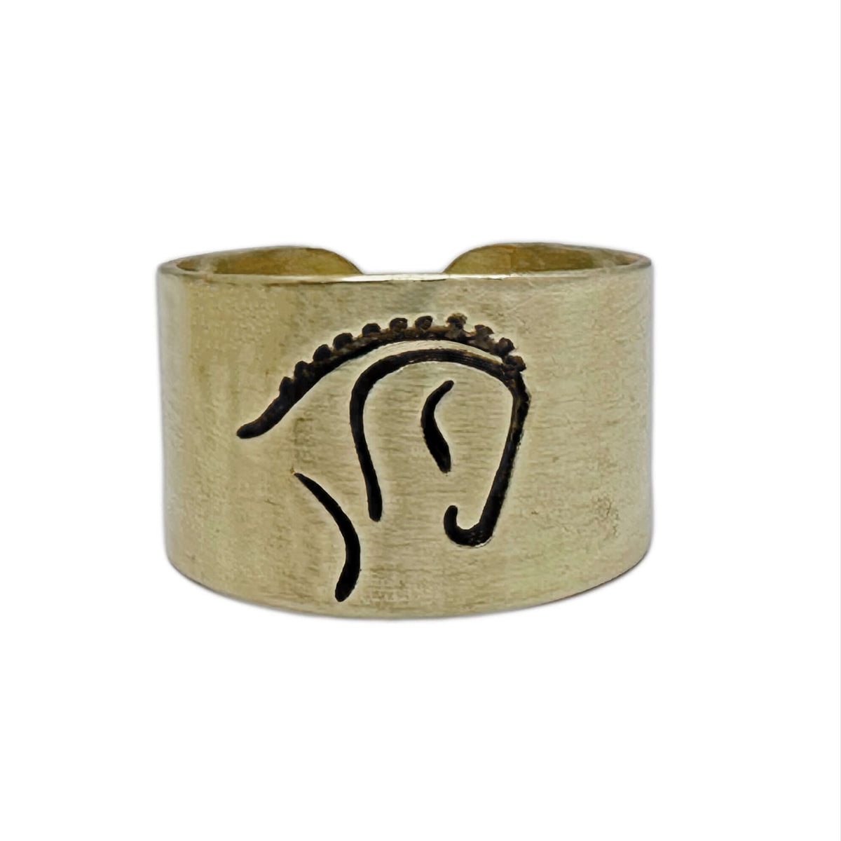 White Horse Adjustable Ring