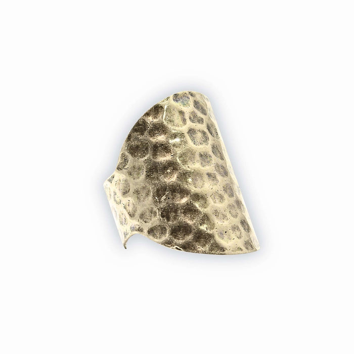 Rubble Adjustable Ring featuring a hand hammered design, perfect for outdoor adventures or a night out.