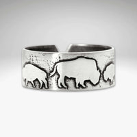 Bison Circles Adjustable Ring