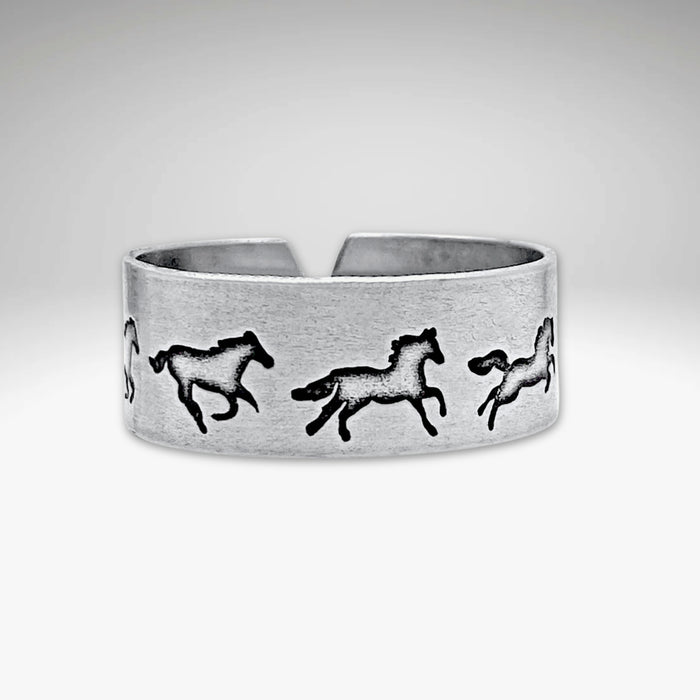 Wild Horses Adjustable Ring