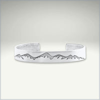 Snowcap Mountains Cuff Bracelet- Great gift for men and women