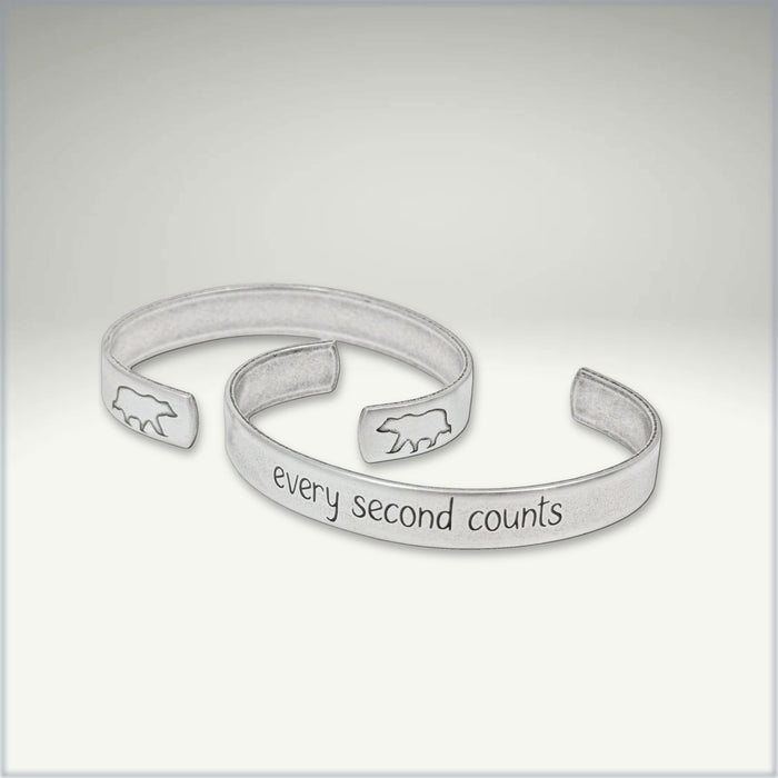 Every second counts - Bear Cuff Bracelet