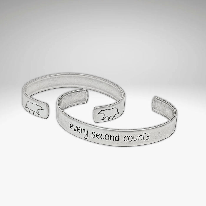 Every second counts - Bear Cuff Bracelet