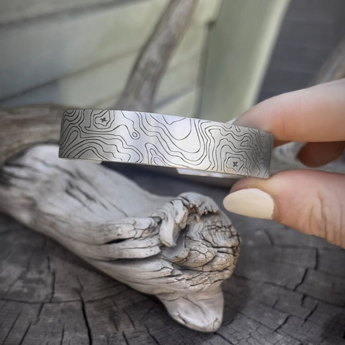 Topo Cuff Bracelet - Mountain cuff for men and women - Grand Tetons