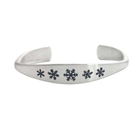 Powder Signet Cuff Bracelet, Matte Silver, daphne lorna