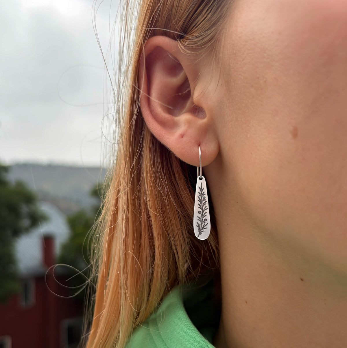 Juniper Sprig Earrings - Dangle Drops