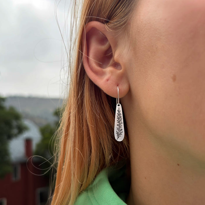 Juniper Sprig Earrings - Dangle Drops