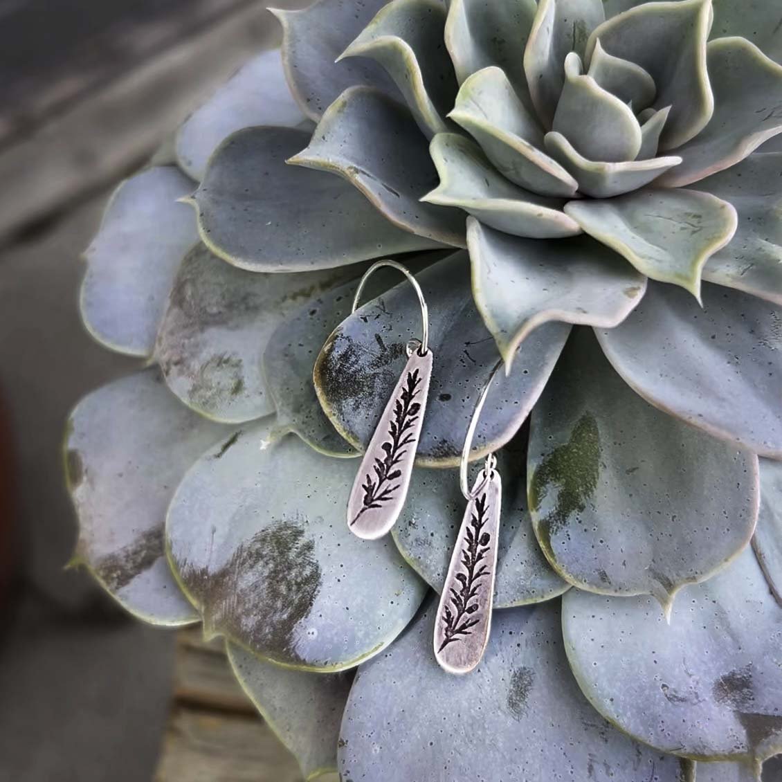Juniper Sprig Earrings - Dangle Drops