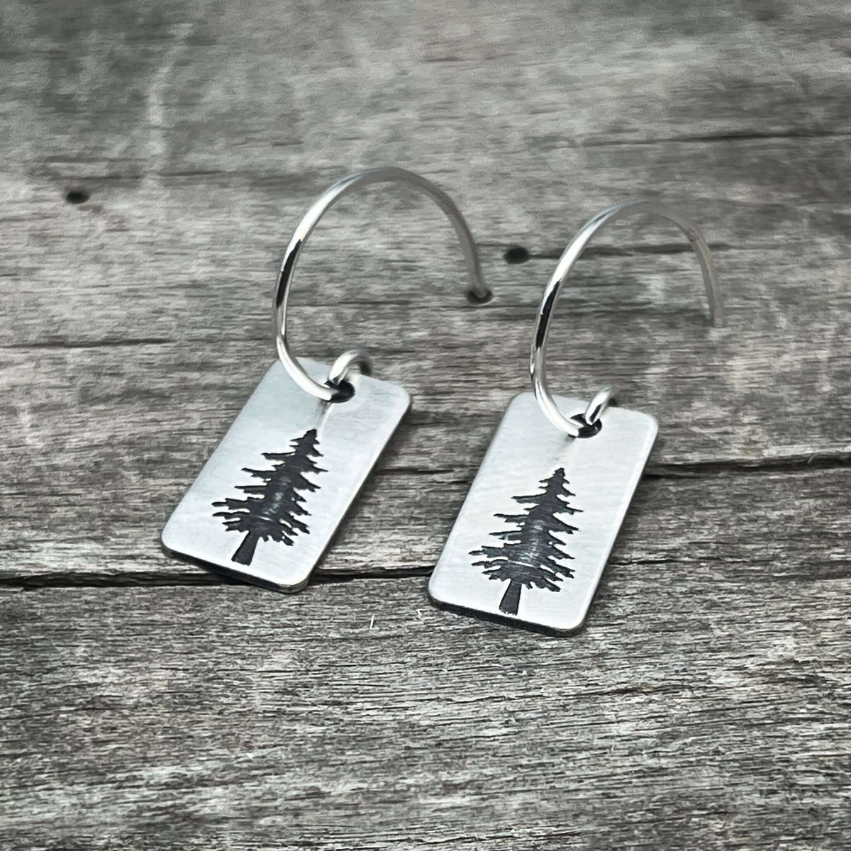 Spruce Tree Hoop Earrings