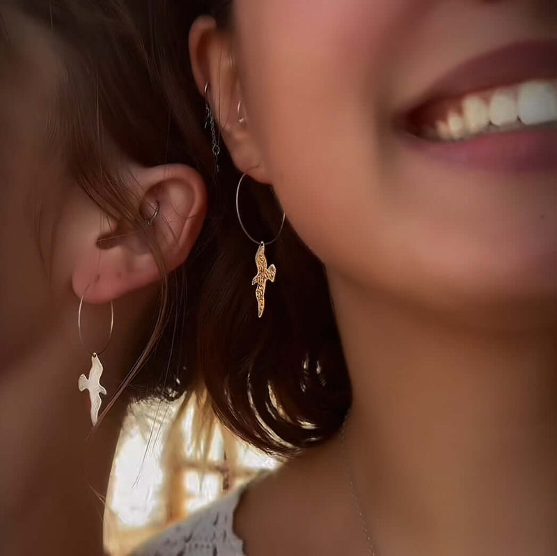 Birds on a Wire Hoop Earrings