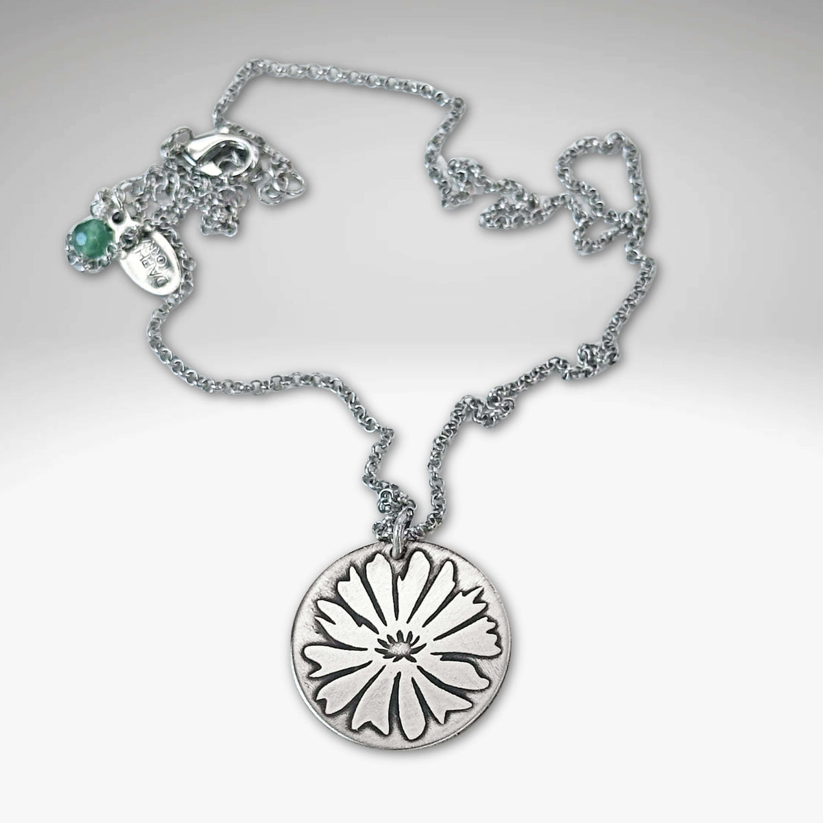 Silver Bitterroot Necklace on 18" rolo chain.