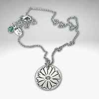 Silver Bitterroot Necklace on 18" rolo chain.