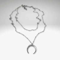Horned Moon Necklace on satellite chain