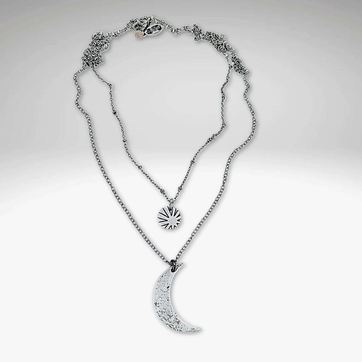 Sun and Moon Long Layered Necklace