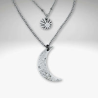 Sun and Moon Long Layered Necklace