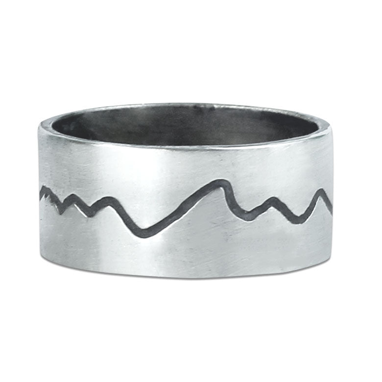 Simple Mountain Ring, Matte Silver / 7, daphne lorna