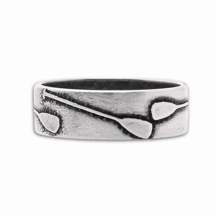 Upstream Paddle Ring featuring a textured design of paddles encircling a 1/4'' ring, perfect for water enthusiasts.