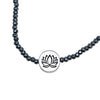 Lotus and Hematite Beaded Choker Necklace