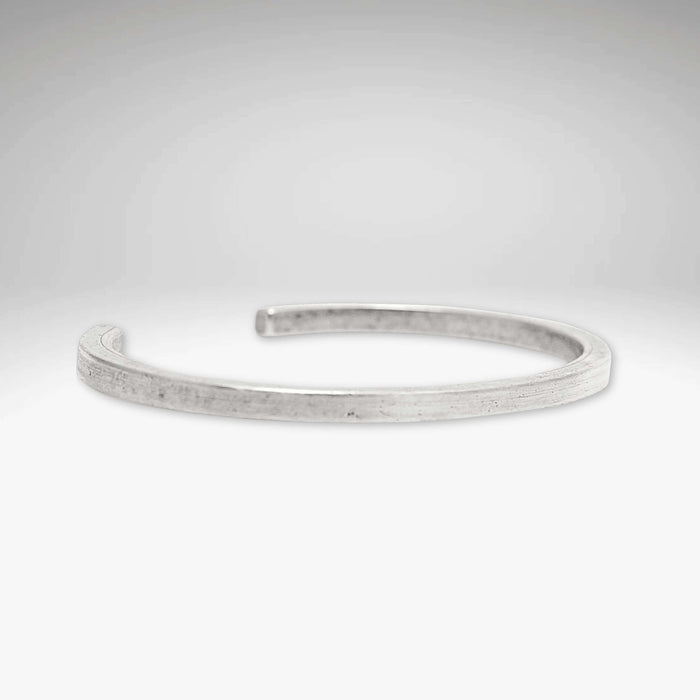 All Square Cuff Bracelet in Matte Silver finish, showcasing its elegant and simple design.