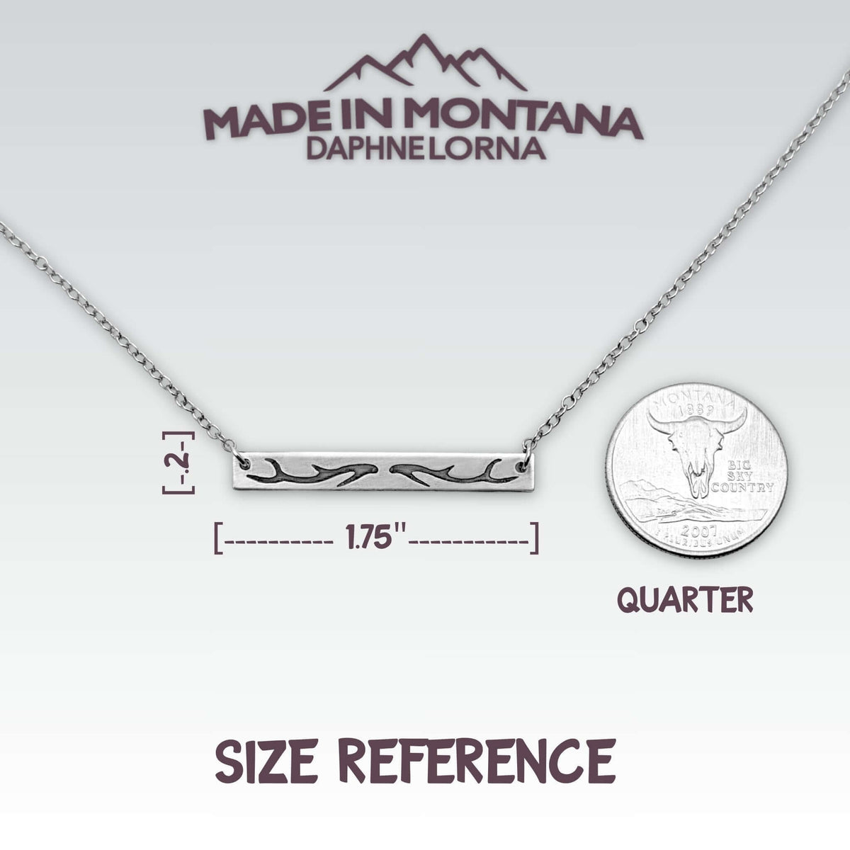 Antler Bar Necklace - Daphne Lorna