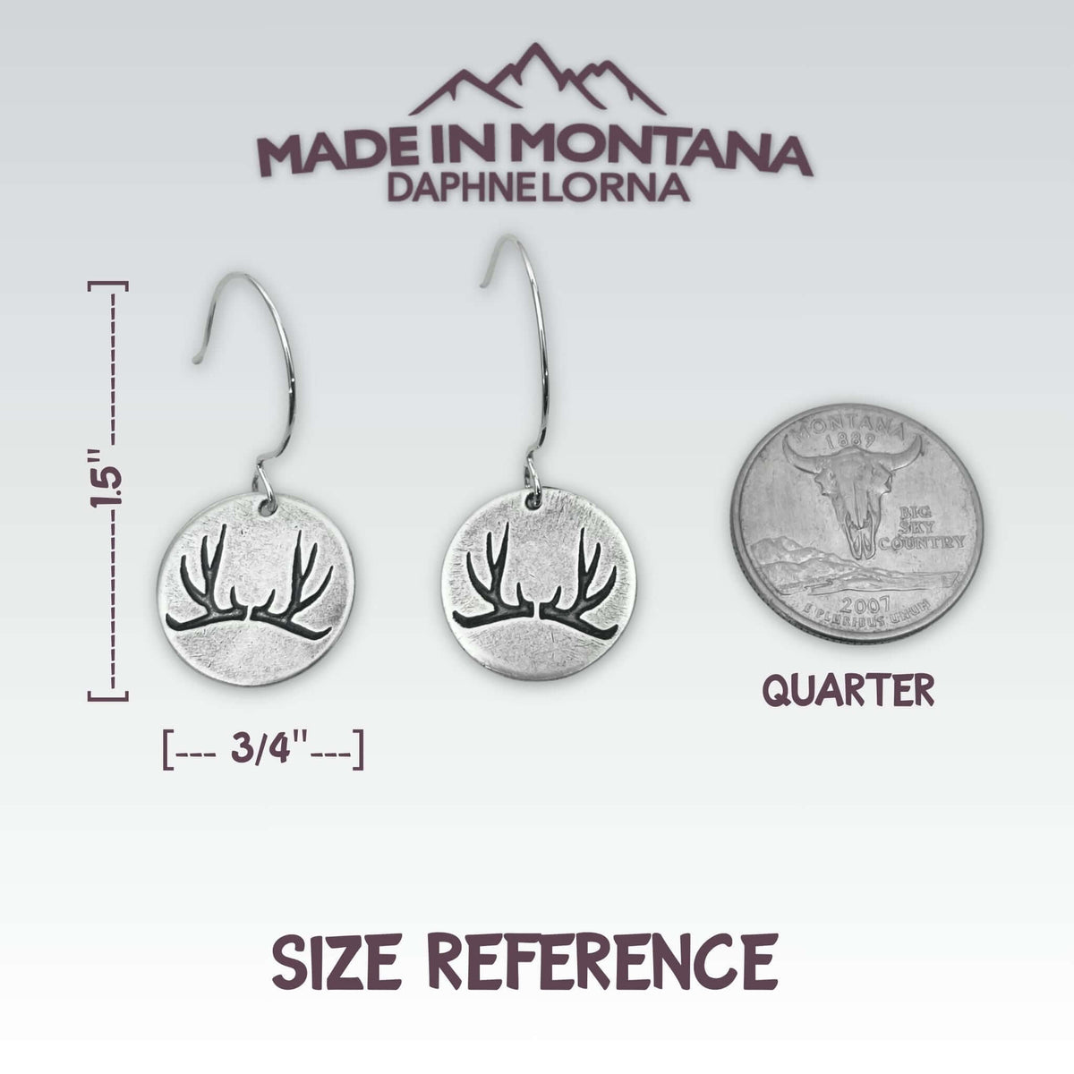 Antler Earrings - Daphne Lorna