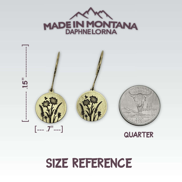 Bee in the Flowers Earrings, Wildflower Floral Drops - Daphne Lorna