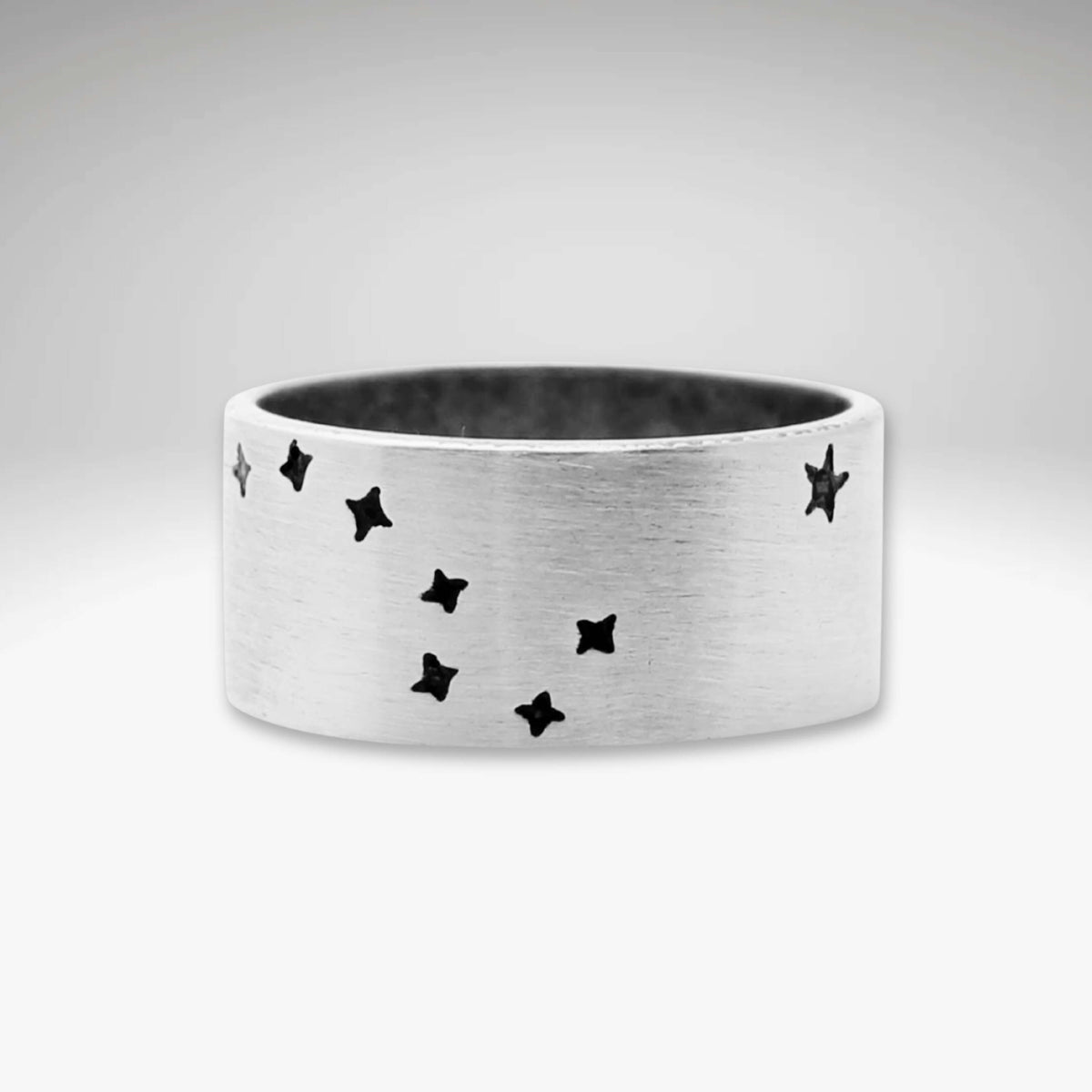 Stylish Big Dipper Ring in Matte Silver with star design, evoking the beauty of the night sky.