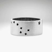 Stylish Big Dipper Ring in Matte Silver with star design, evoking the beauty of the night sky.