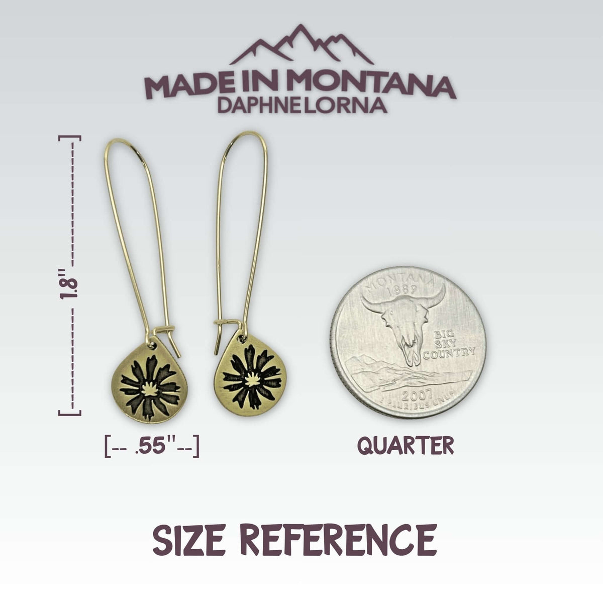 Bitterroot Drop Earrings - Daphne Lorna