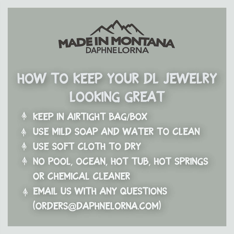 Instructions on how to keep your DL jewelry looking great, featuring cleaning tips and care guidelines.