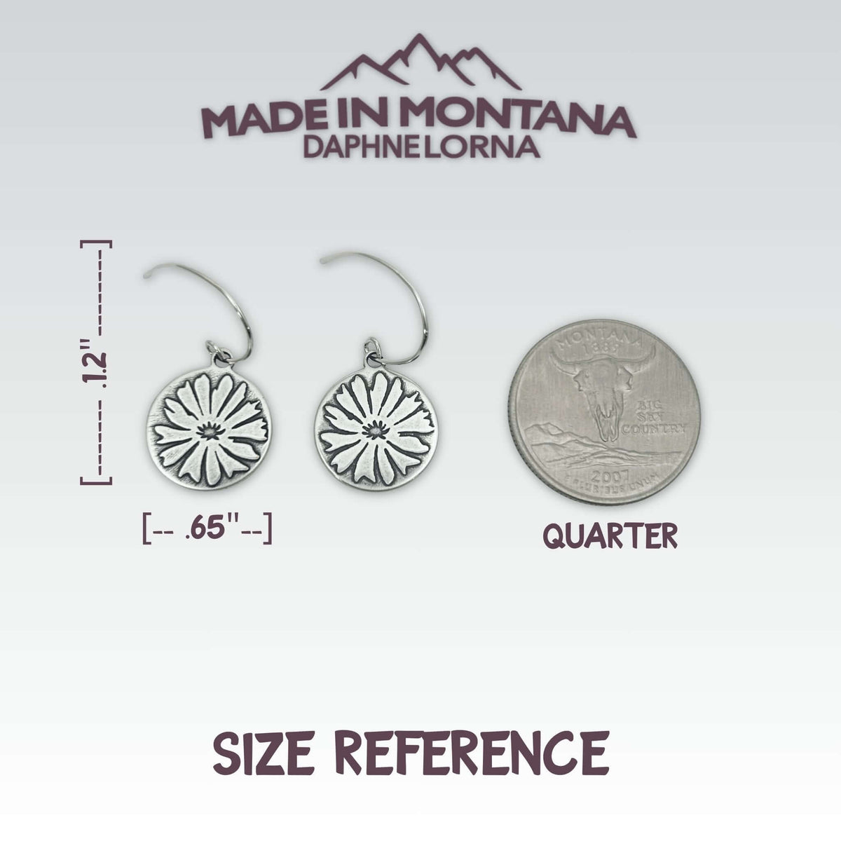 Bitterroot Flower Earrings - Daphne Lorna