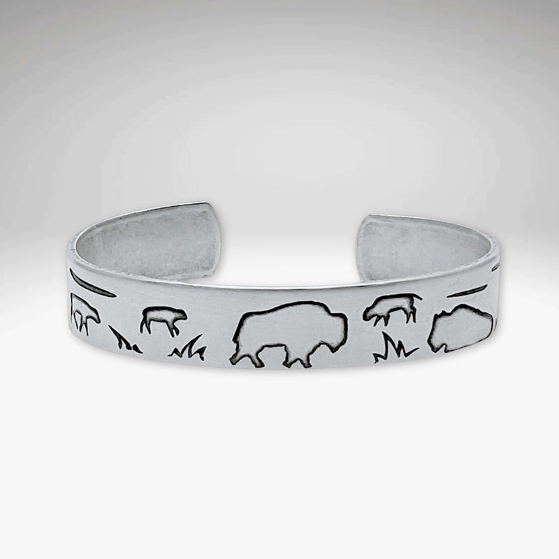 Buff and Babes Cuff Bracelet featuring bison designs, celebrating the start of a new season.
