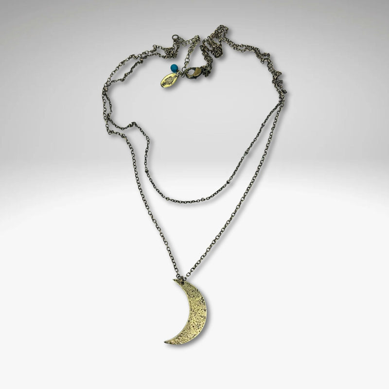 Crescent Long Layered Necklace - Daphne Lorna