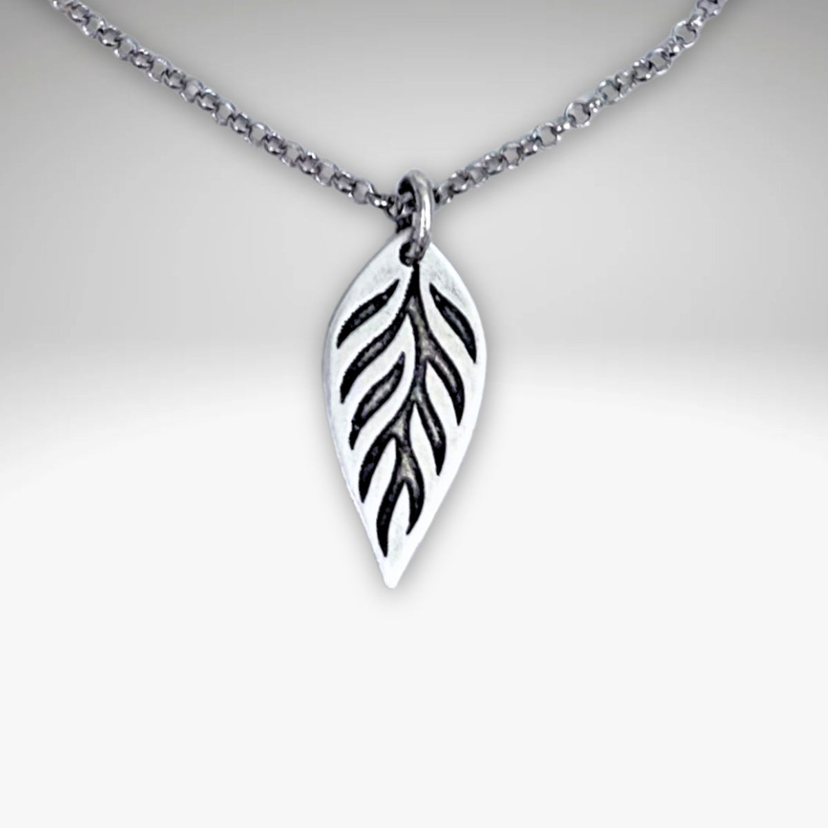 Feather Lite Necklace on chain - Daphne Lorna